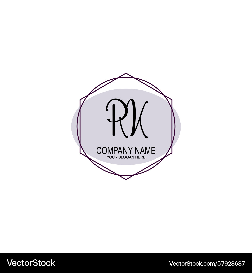 Handwriting logo concepts with initial rk Vector Image