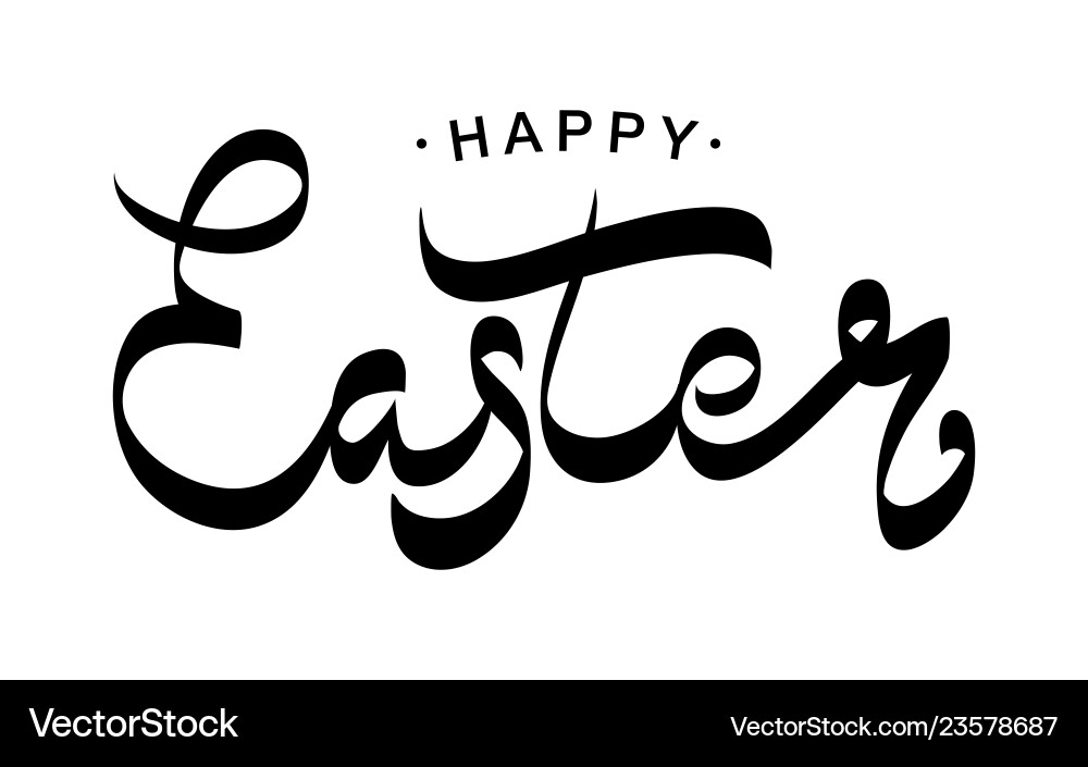 Happy easter black paint lettering Happy easter black paint lettering vector image