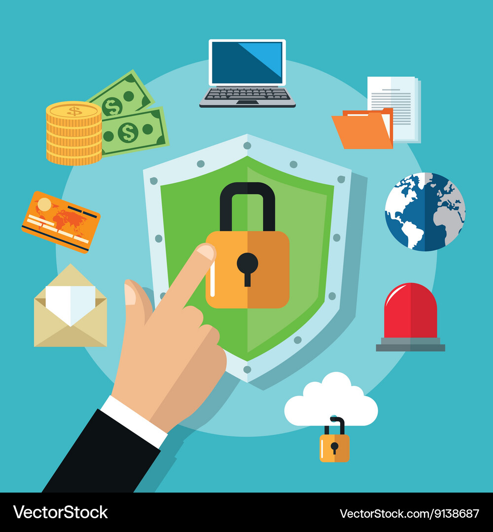 Internet security design system icon colorful Vector Image