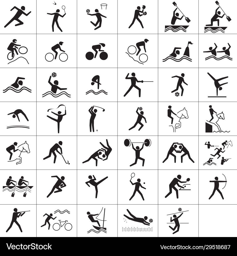 Pictograph varied sports several games Pictograph varied sports several games vector image