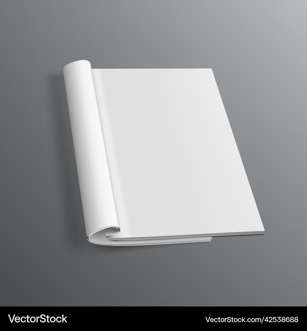 3d clear magazine page concept top view 3d clear magazine page concept top view vector image