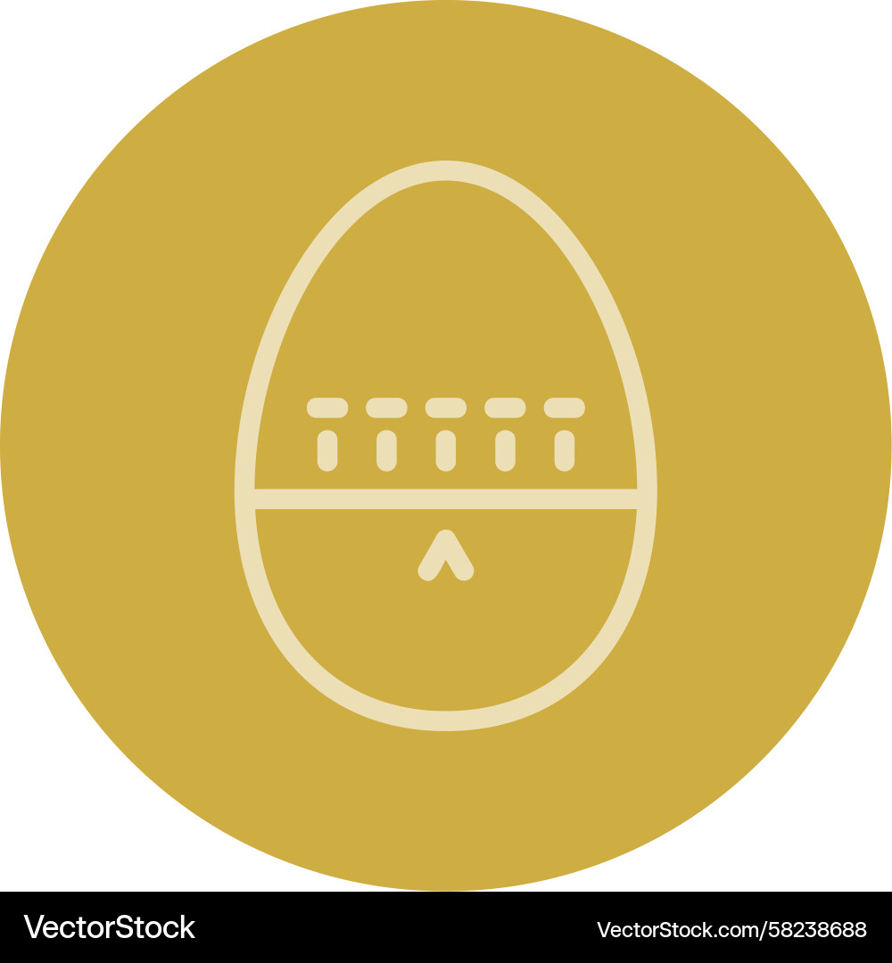 Egg Timer Line Icon - Countdown Vector Image