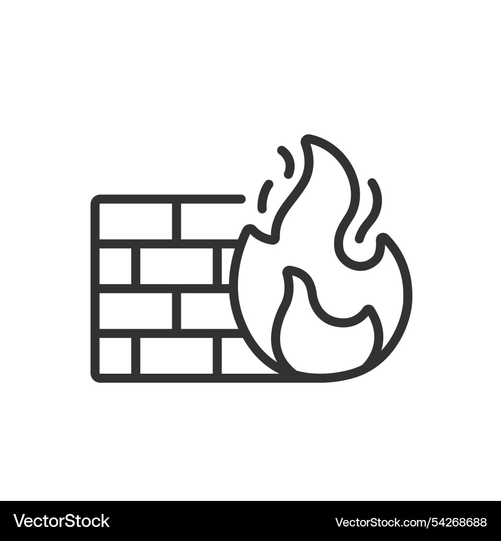 Firewall icon in line design security Vector Image