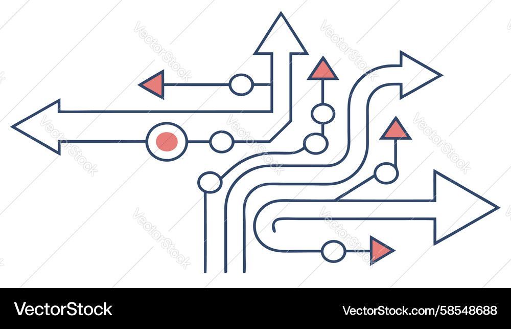 Intricate Arrow Network System Vector Image