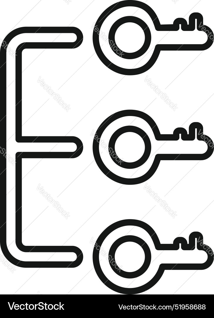 Keys accessing data system representing password Keys accessing data system representing password vector image