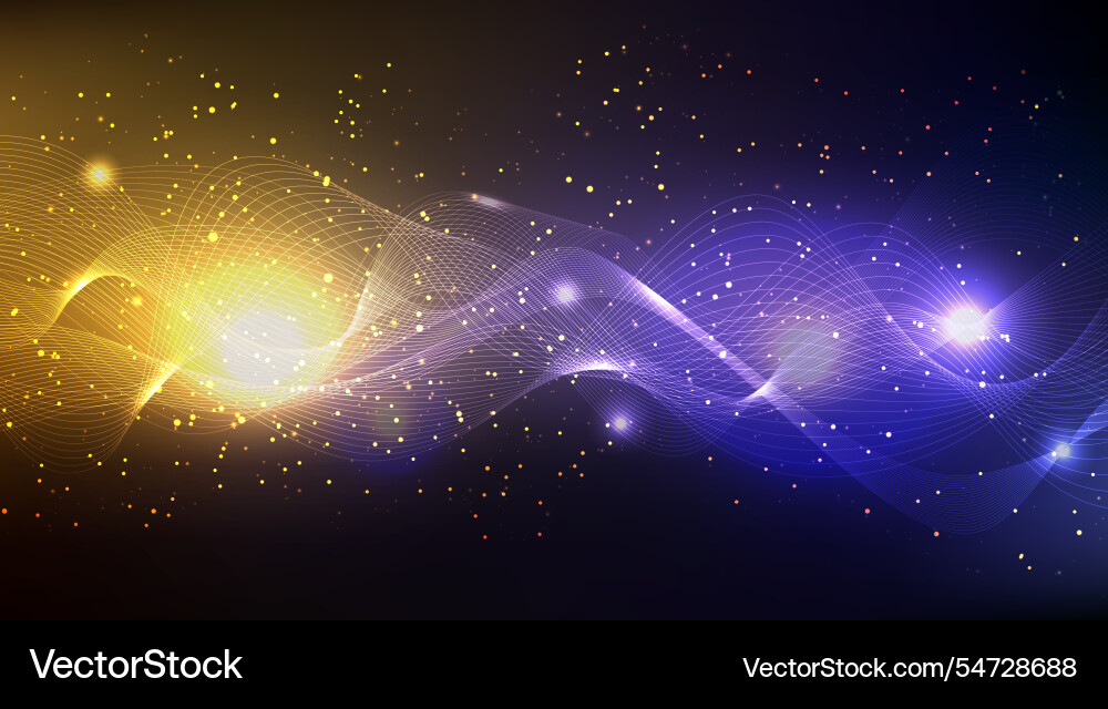 Particle flow dynamic background glowing waves Particle flow dynamic background glowing waves vector image