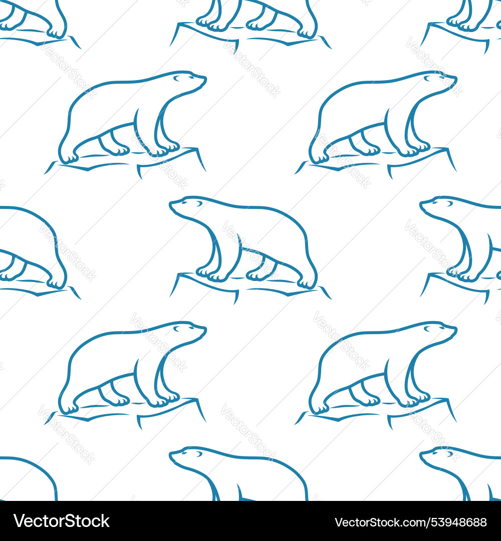 Seamless pattern with polar bears Royalty Free Vector Image