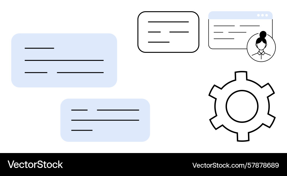 Abstract interface elements with chat bubbles Vector Image