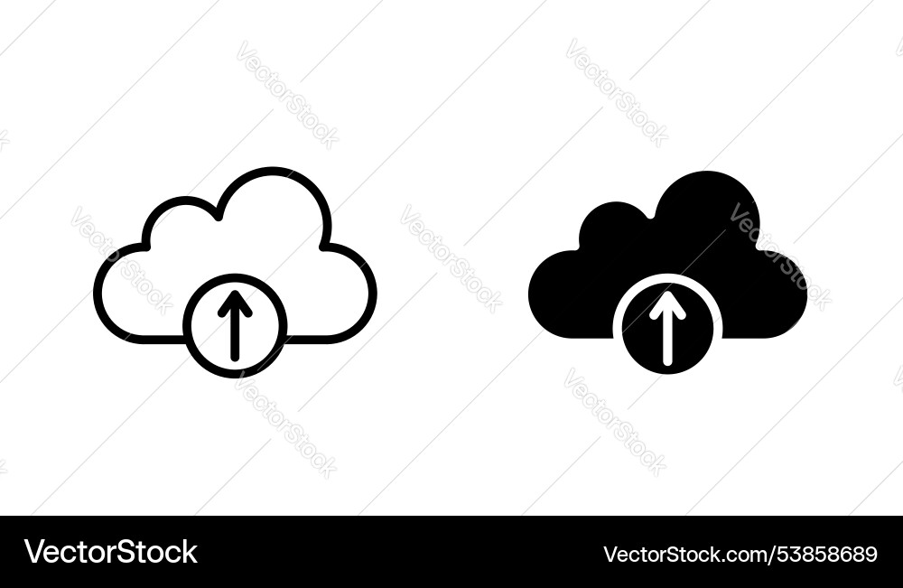 Cloud upload icon set vector image
