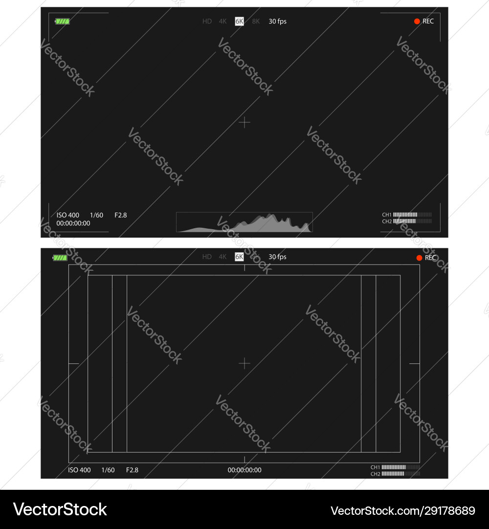 Digital Camera Viewfinder Interface Set vector image