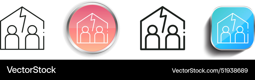 Gebrochene Icon dünne lineare regelmäßige und Schaltfläche Stil Gebrochene Icon dünne lineare regelmäßige und Schaltfläche Stil vektorbild