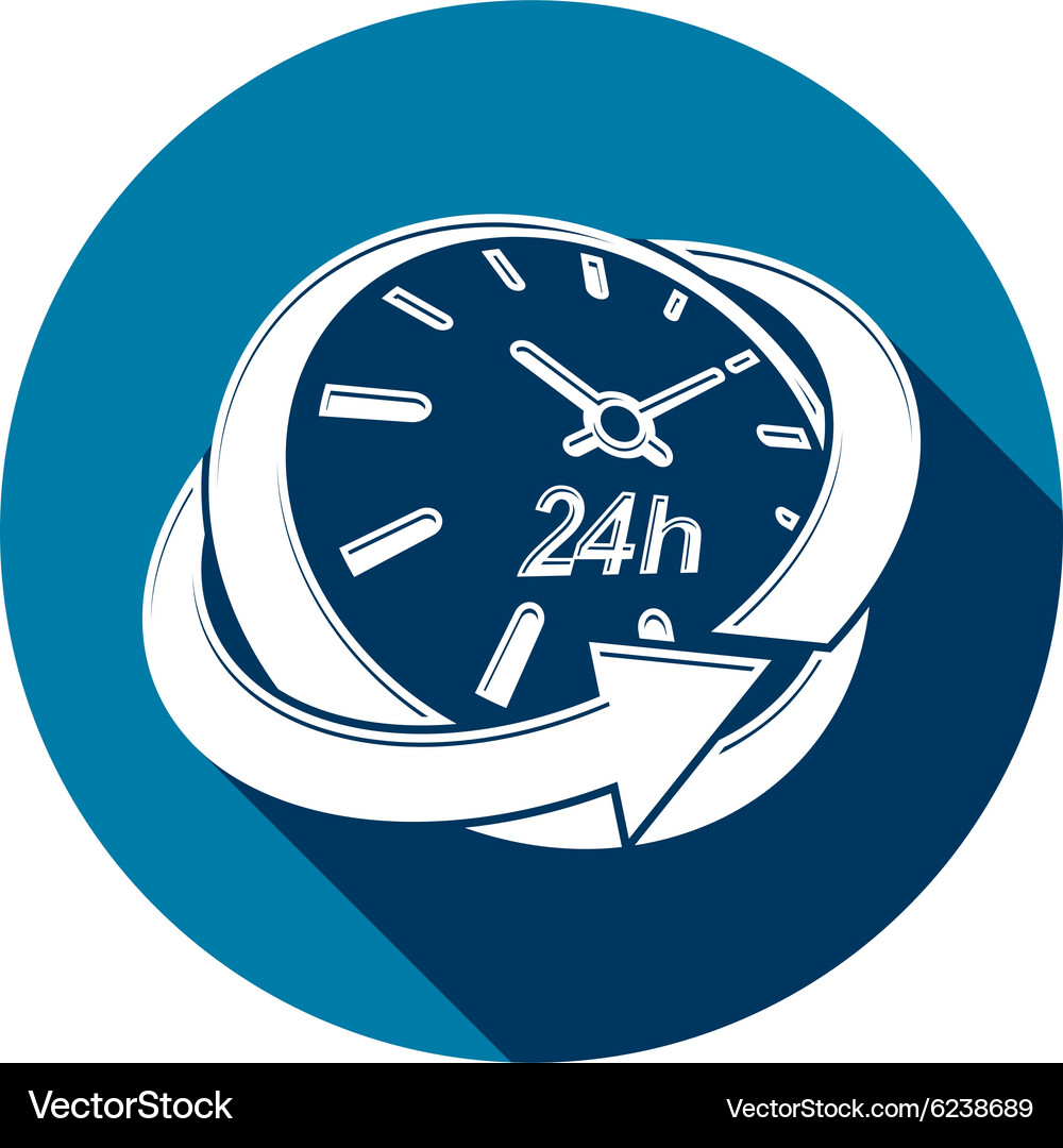 Graphic web 24 hours timer around-the-clock Vector Image