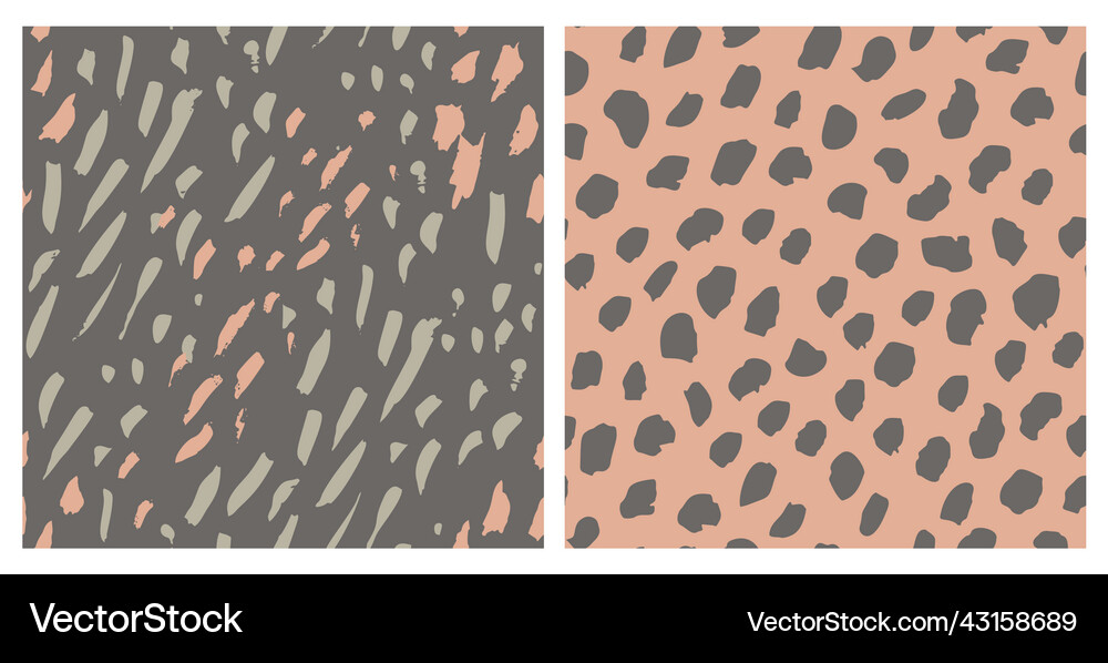 Hand drawn brush strokes seamless pattern set – Royalty-Free Vector ...