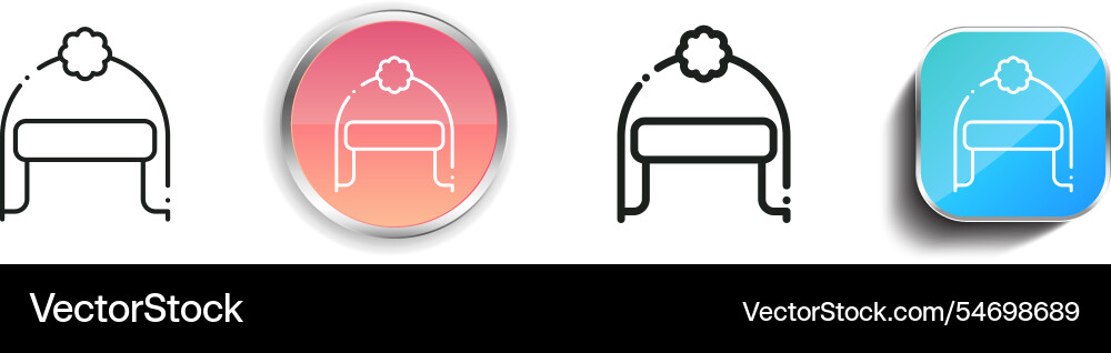 Hat icon thin linear regular and button style Hat icon thin linear regular and button style Vector Image