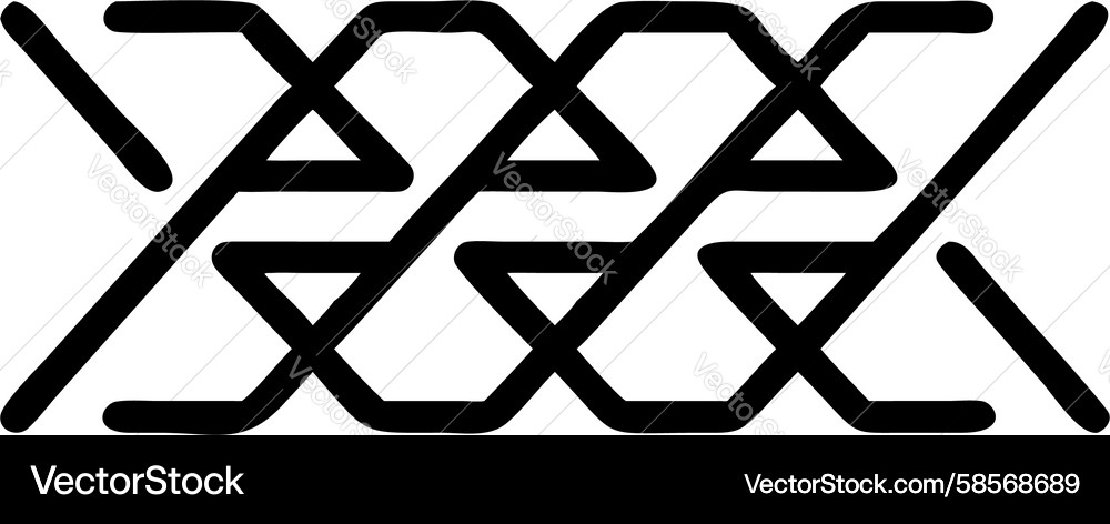 Interlocking Geometric X Pattern Vector Image