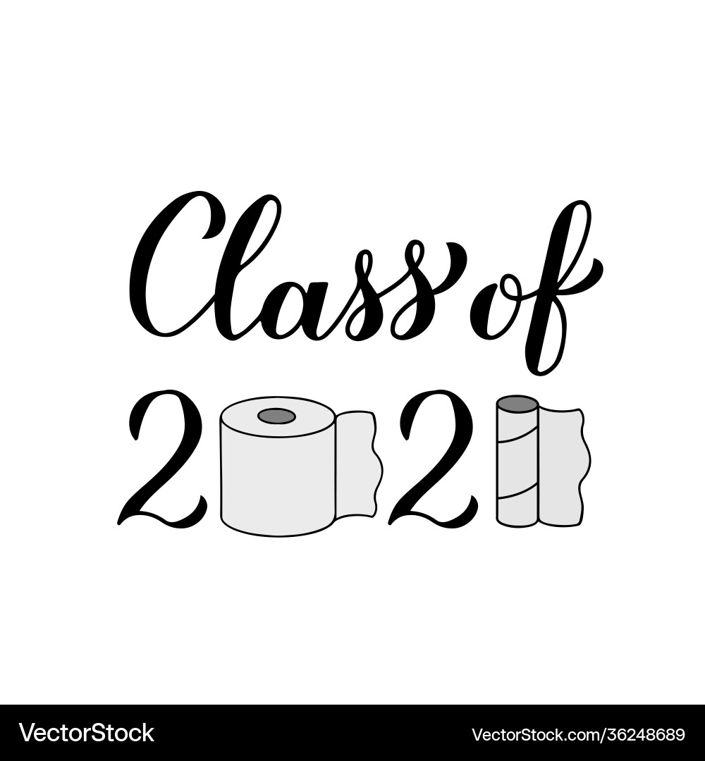 Klasse 2021 lustige Typografie Plakat mit WC Klasse 2021 lustige Typografie Plakat mit WC vektorbild