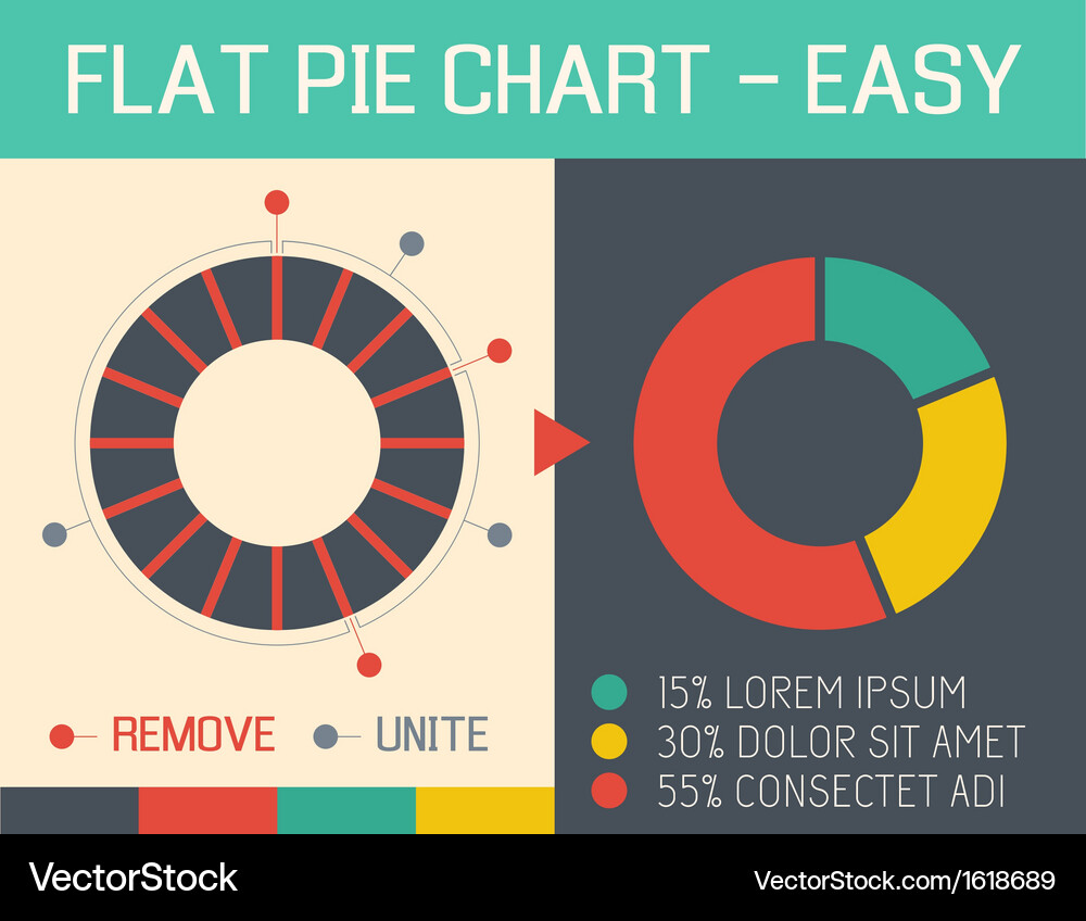 Modern Flat Pie Chart Template Vector Image