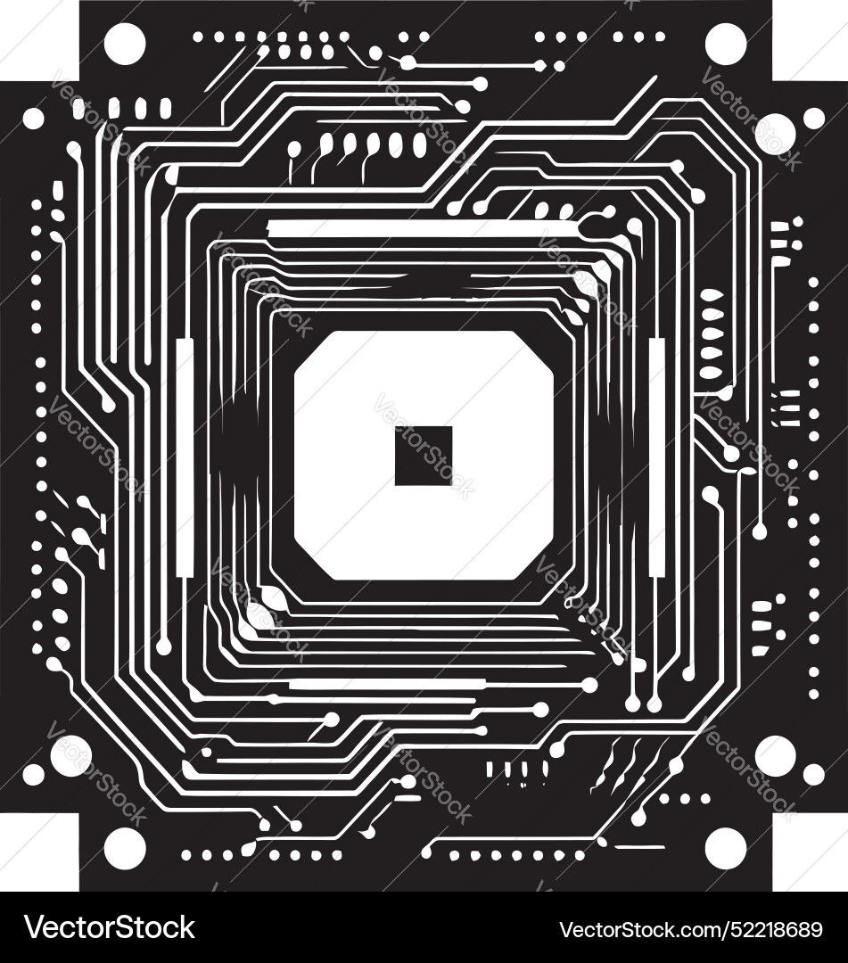 Nanovision precision emblematic chip rendering Vector Image