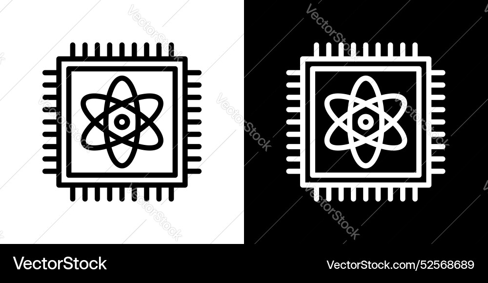Quantum computing icon set on white background Quantum computing icon set on white background vector image
