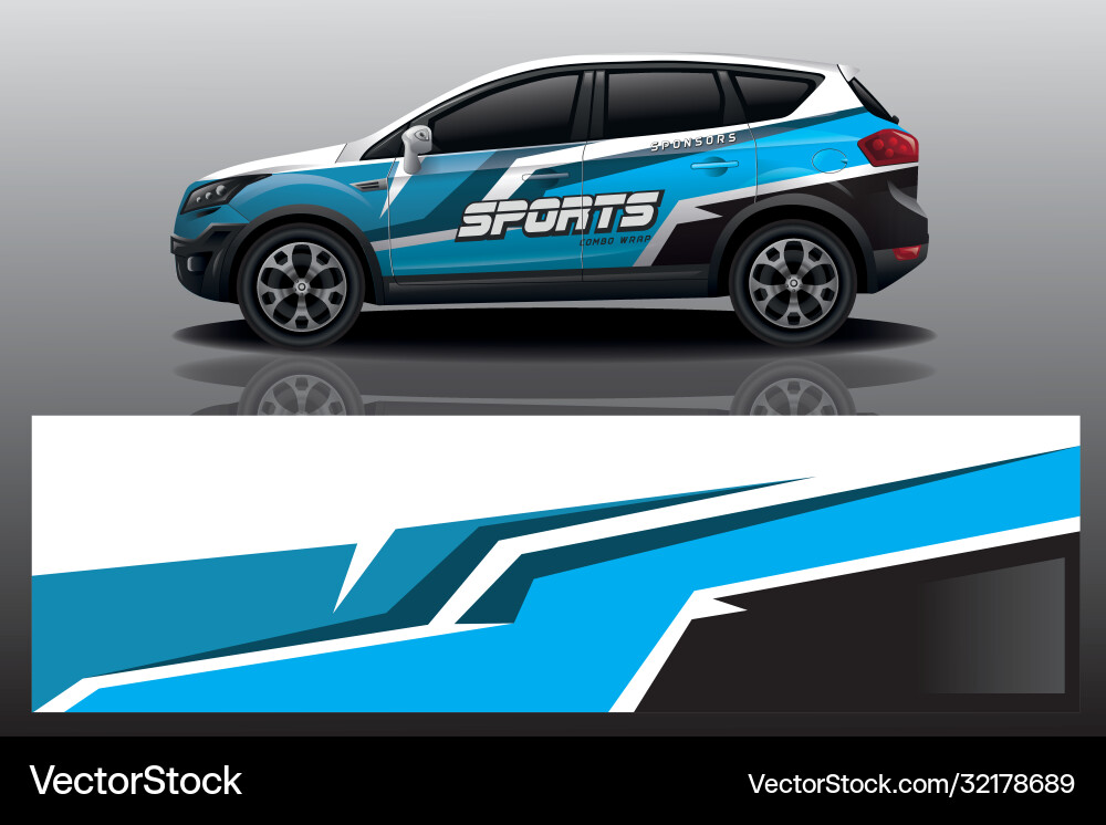 Racing Car Decal Wrap vector image