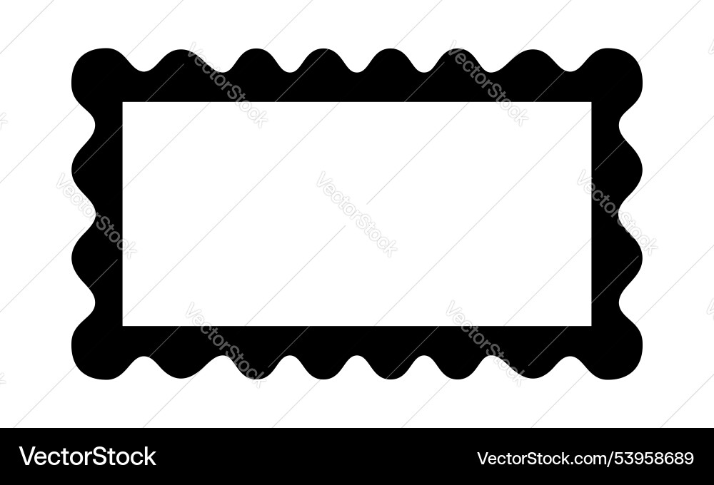 Rectangle frame with wavy edges rectangular shape Vector Image