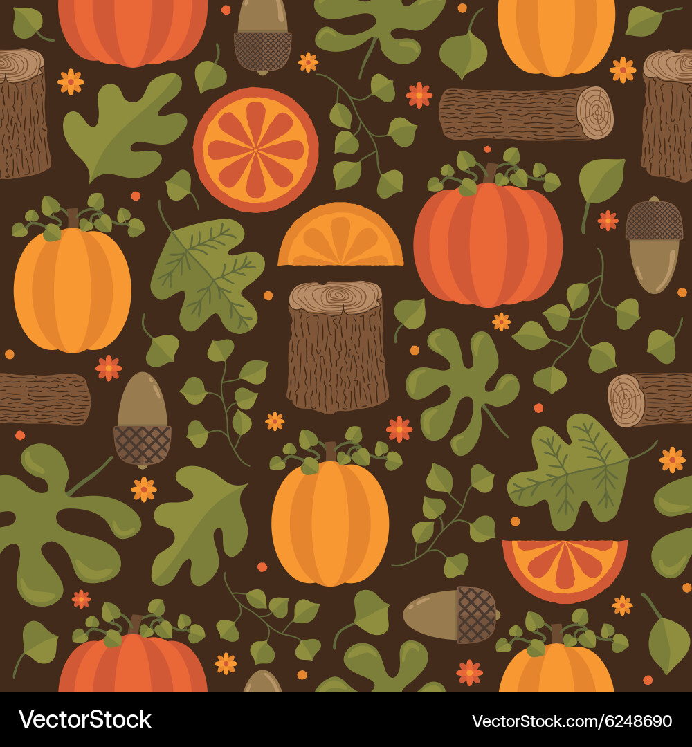 Autumn Woodland Pattern Vector Image
