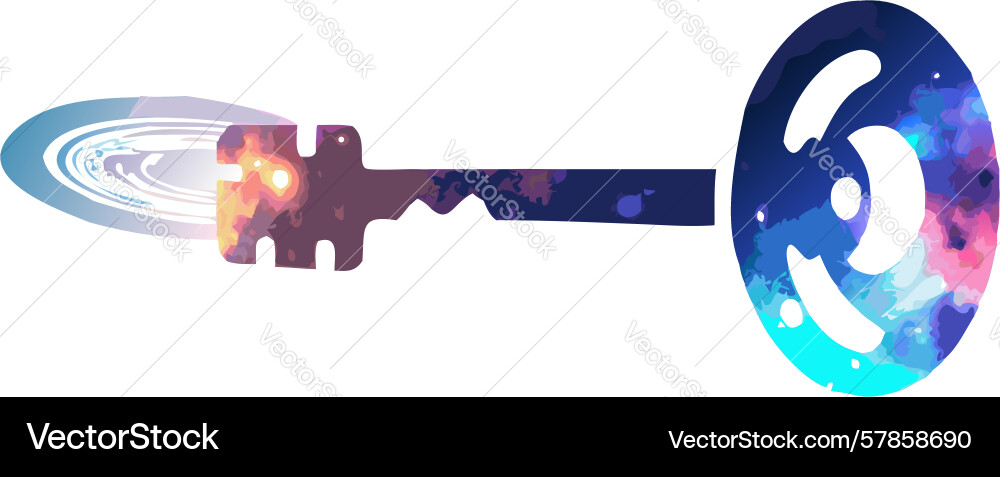 Cosmic glow key with aurora effect design Vector Image