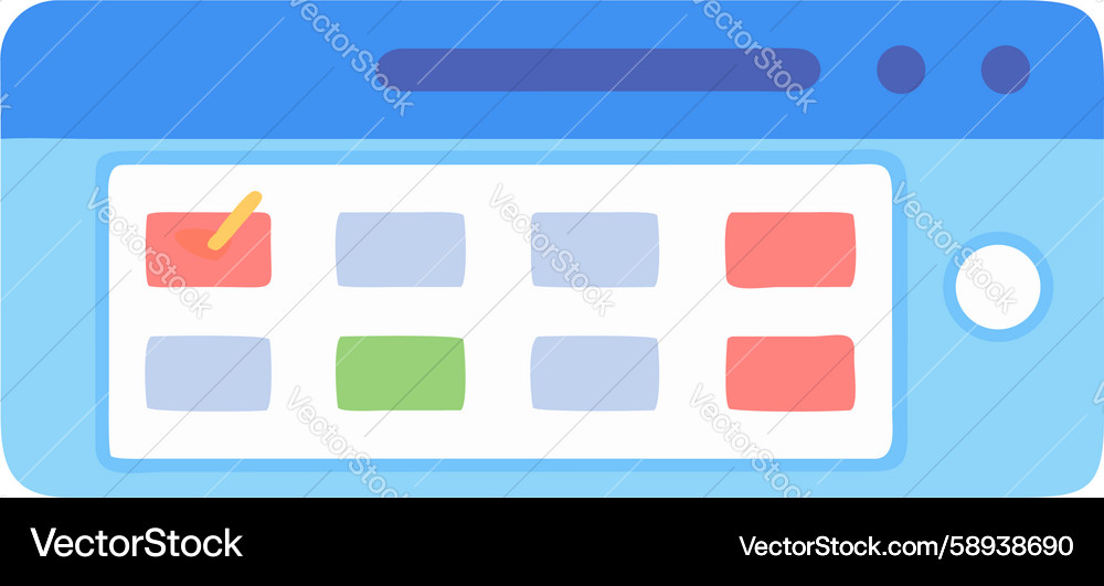 Digital calendar interface with selectable dates Vector Image