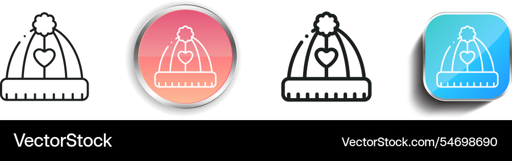 Hat icon thin linear regular and button style vector image