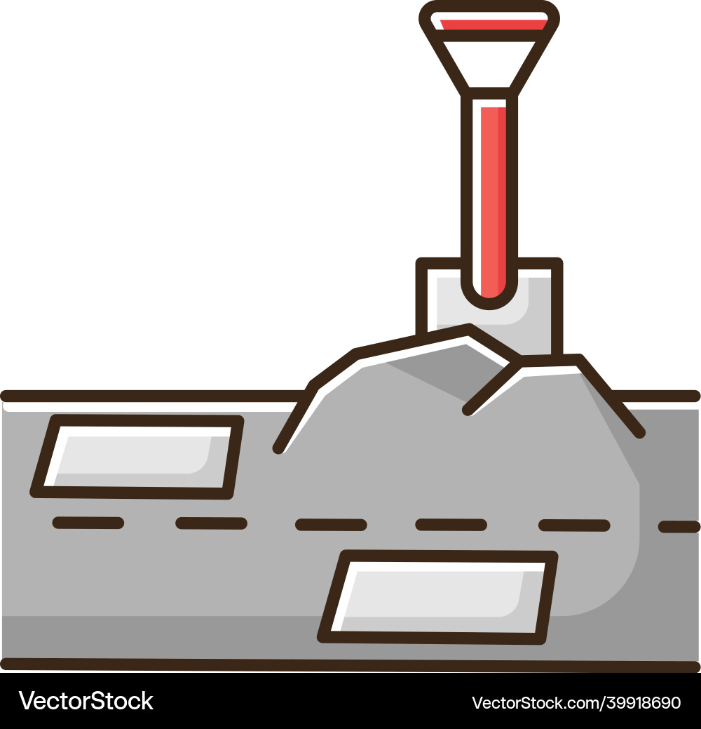 Patching works rgb color icon roadworks Vector Image
