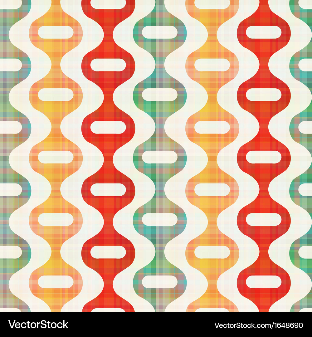 Retro Geometric Wave Pattern Vector Image