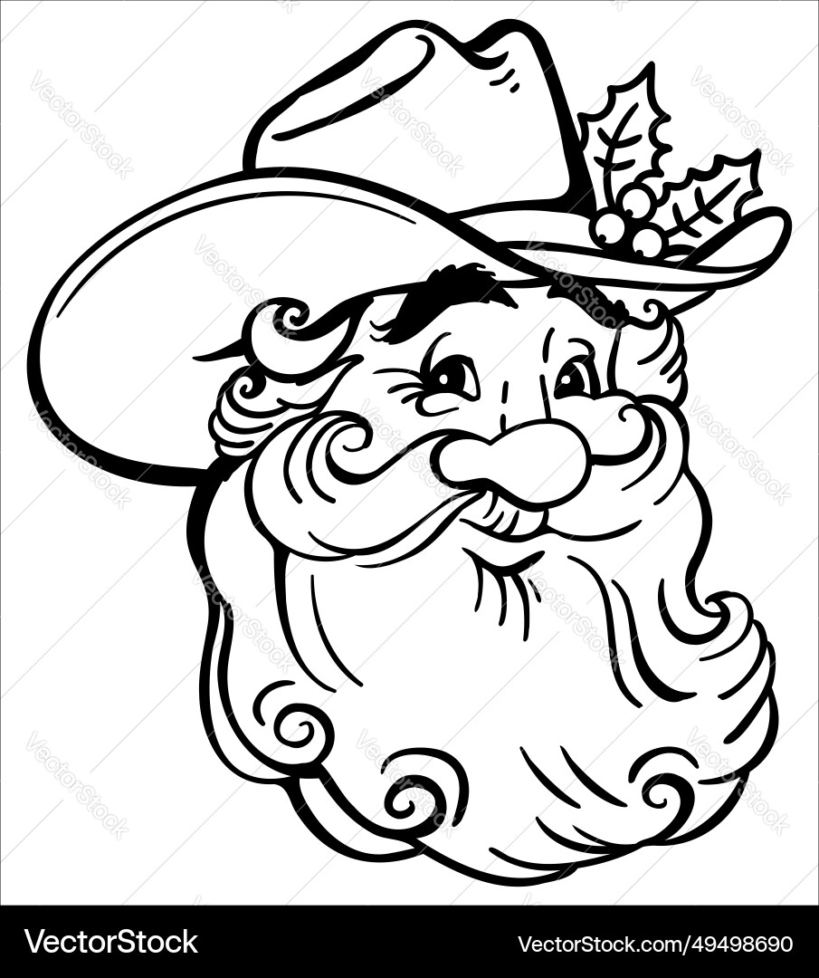 Santa Cowboy isoliert auf weiß Santa Cowboy isoliert auf weiß vektorbild