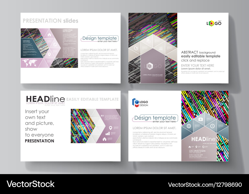 Set of business templates for presentation slides vector image