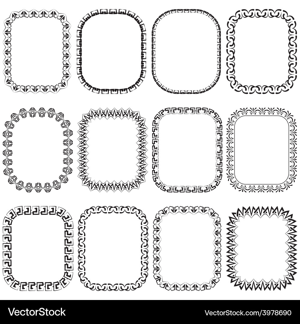 Set openwork frame for design Vector Image
