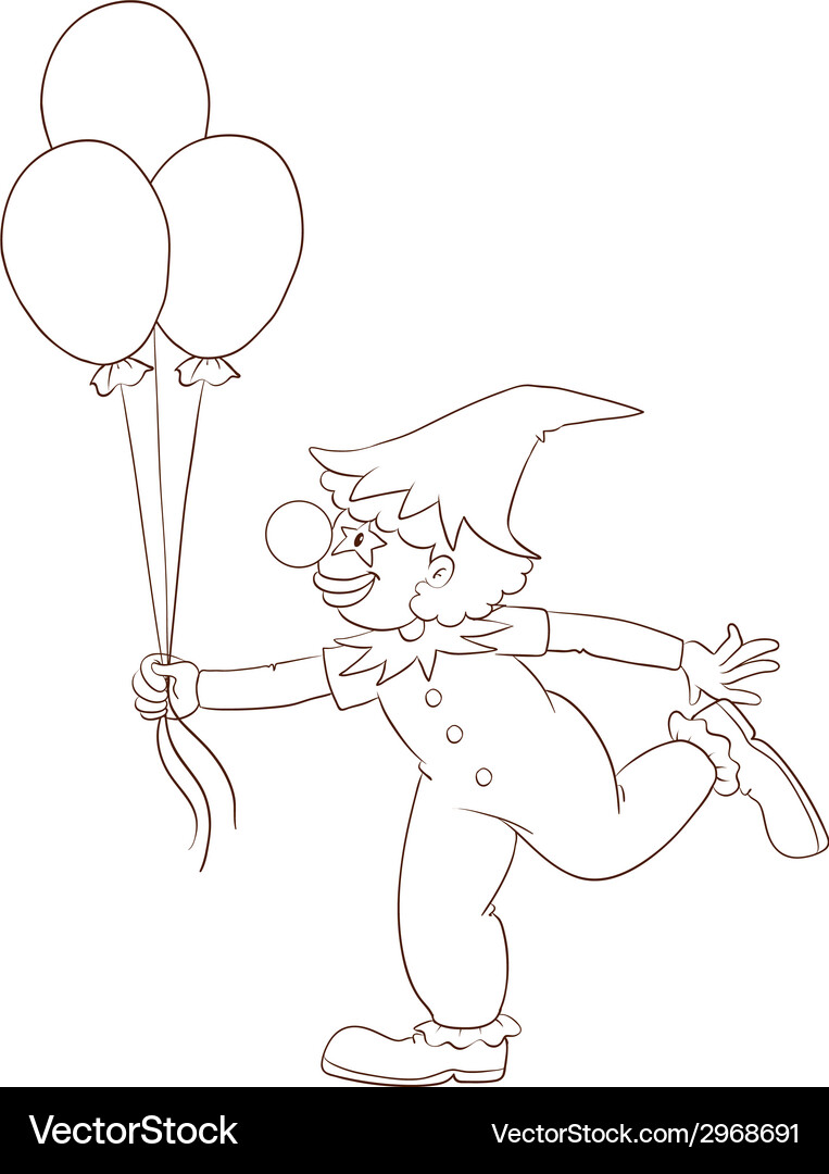 A simple sketch of clown Vector Image