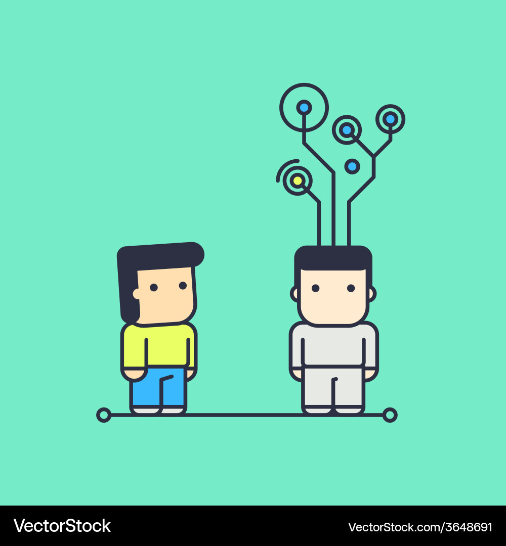 Abstract Learning Duo Royalty Free Vector Image