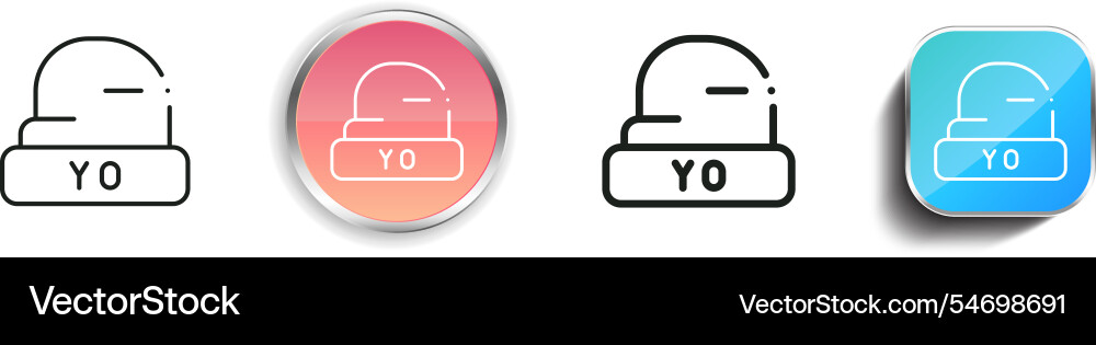 Hat icon thin linear regular and button style Vector Image