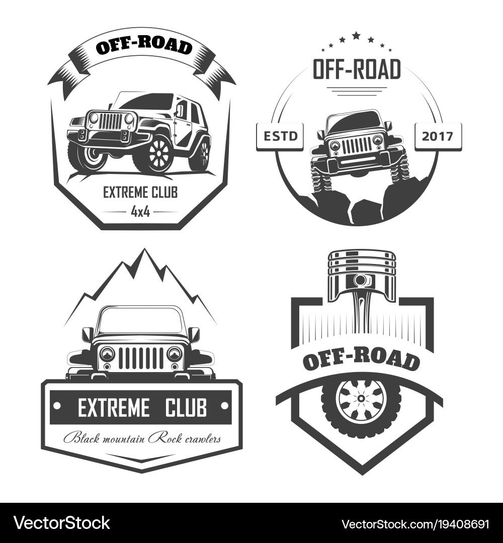 Off-Road 4x4 Logo Templates Vector Image