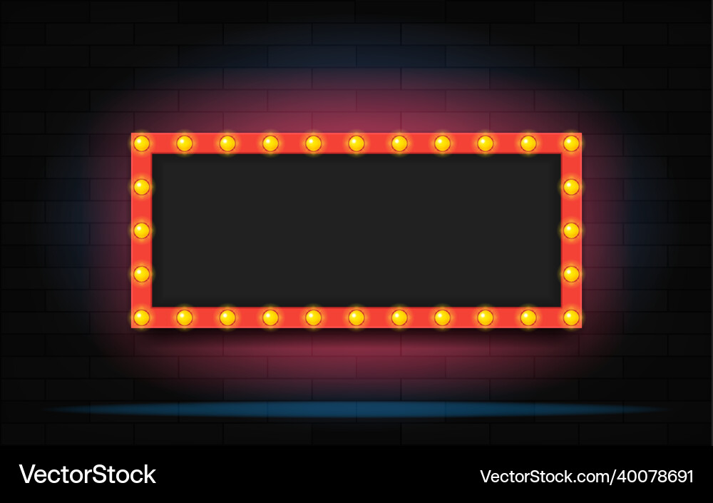 Retro Light Box on Brick Wall vector image