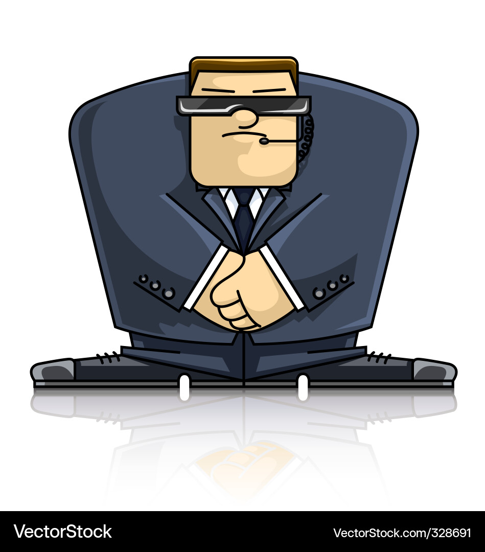 Security Guard in Goggles Vector Image