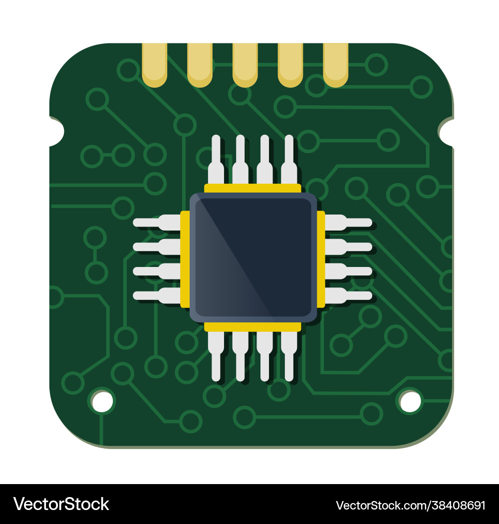 Single chip device technology electronic Vector Image