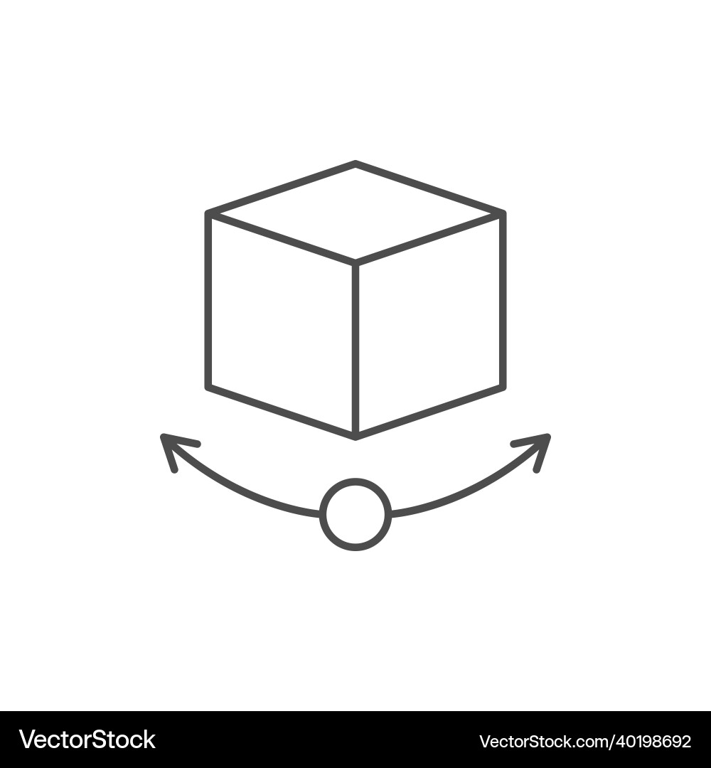 3d rotation line outline icon 3d rotation line outline icon vector image
