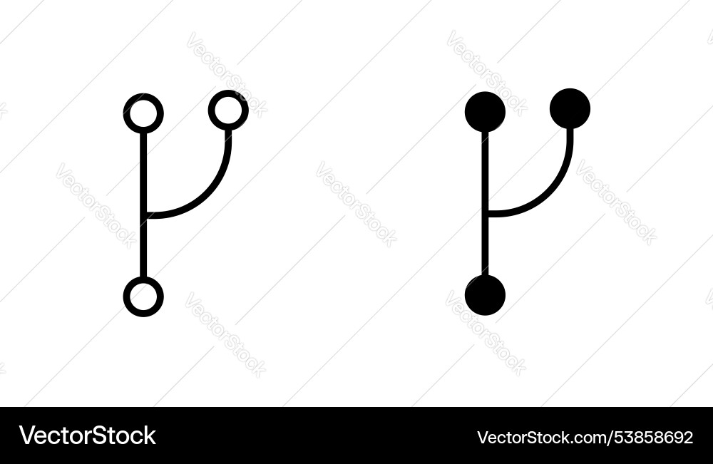 Code branch icon set Code branch icon set vector image