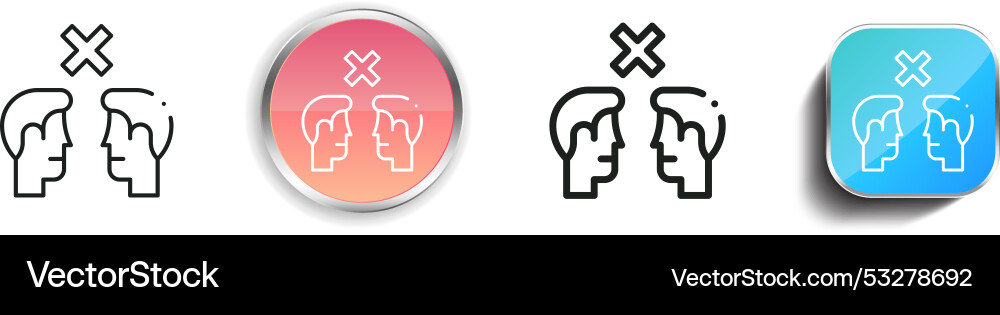 Danger icon thin linear regular and button style vector image