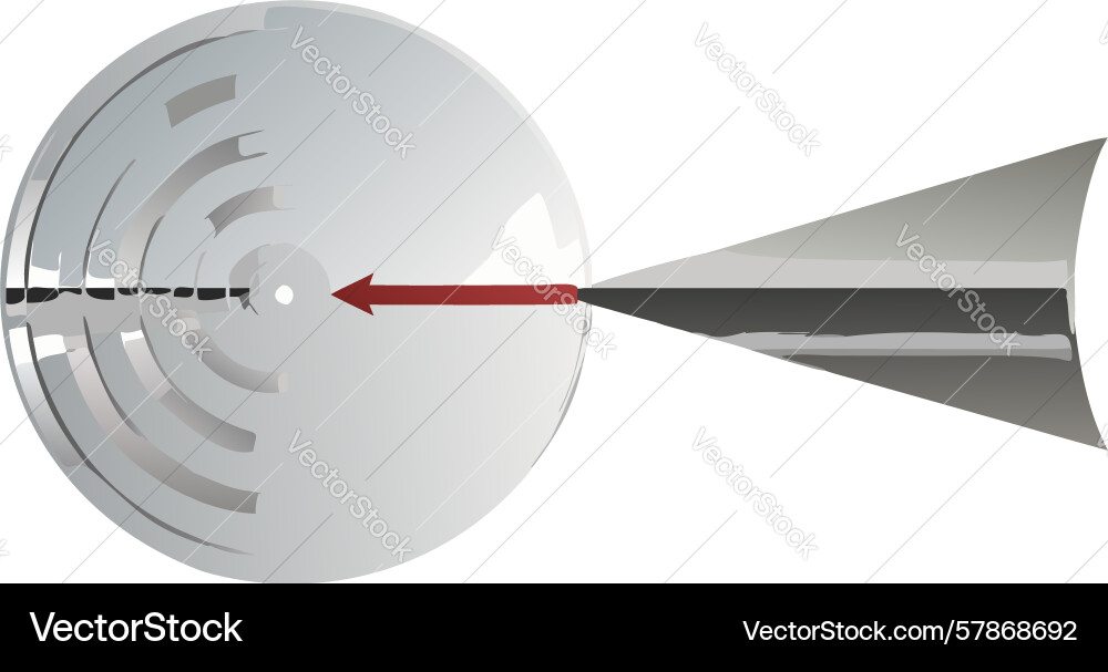 Dart in motion towards target symbolizing focus Vector Image