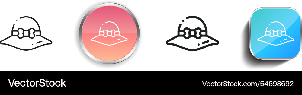 Hat icon thin linear regular and button style vector image