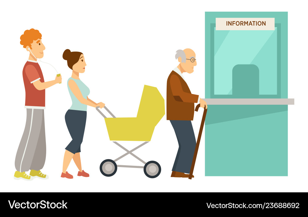 Information window line or queue waiting for turn Information window line or queue waiting for turn vector image