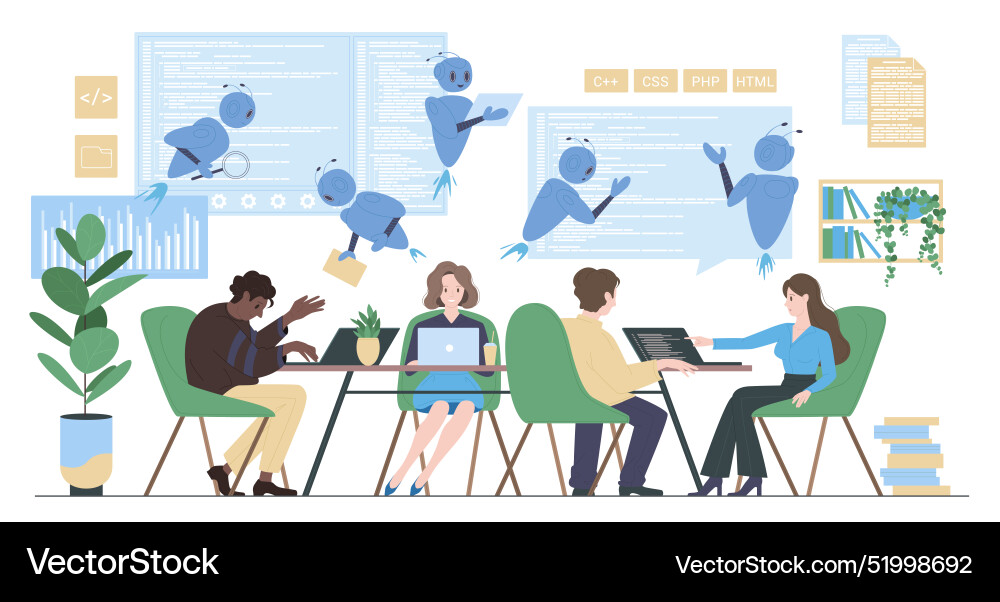 Program code development with help of ai tiny Program code development with help of ai tiny vector image