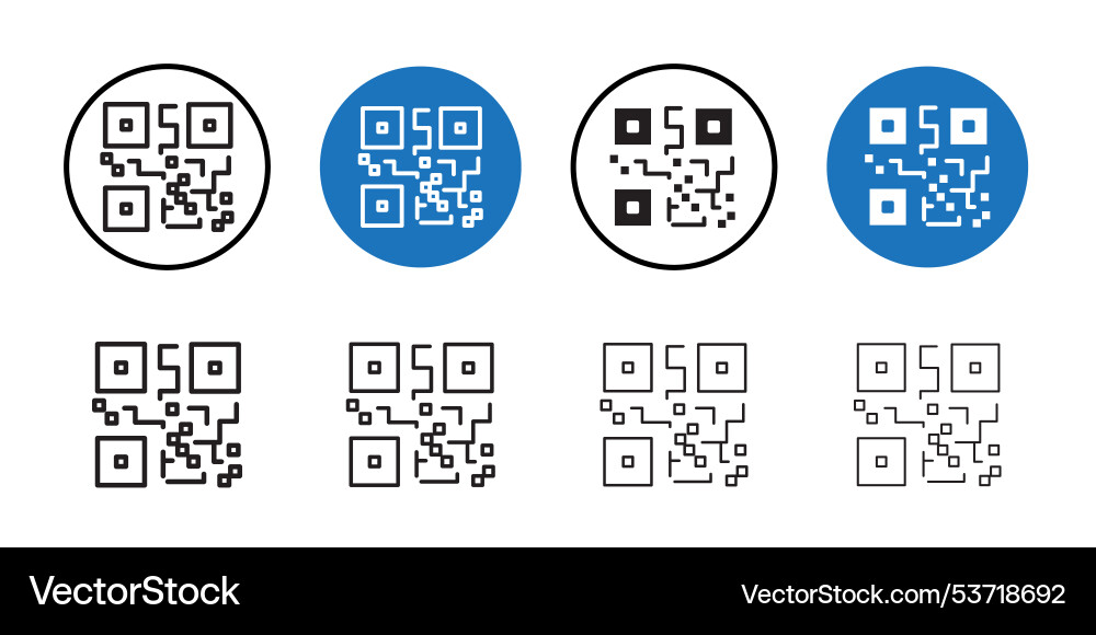 Qr code icon thin line art collection Vector Image