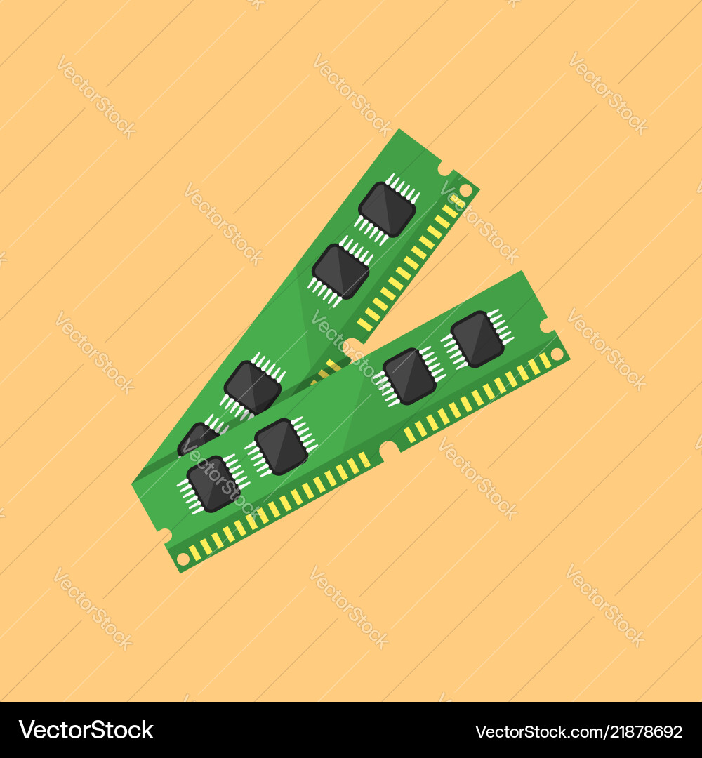 Ram memory flat design style Ram memory flat design style vector image